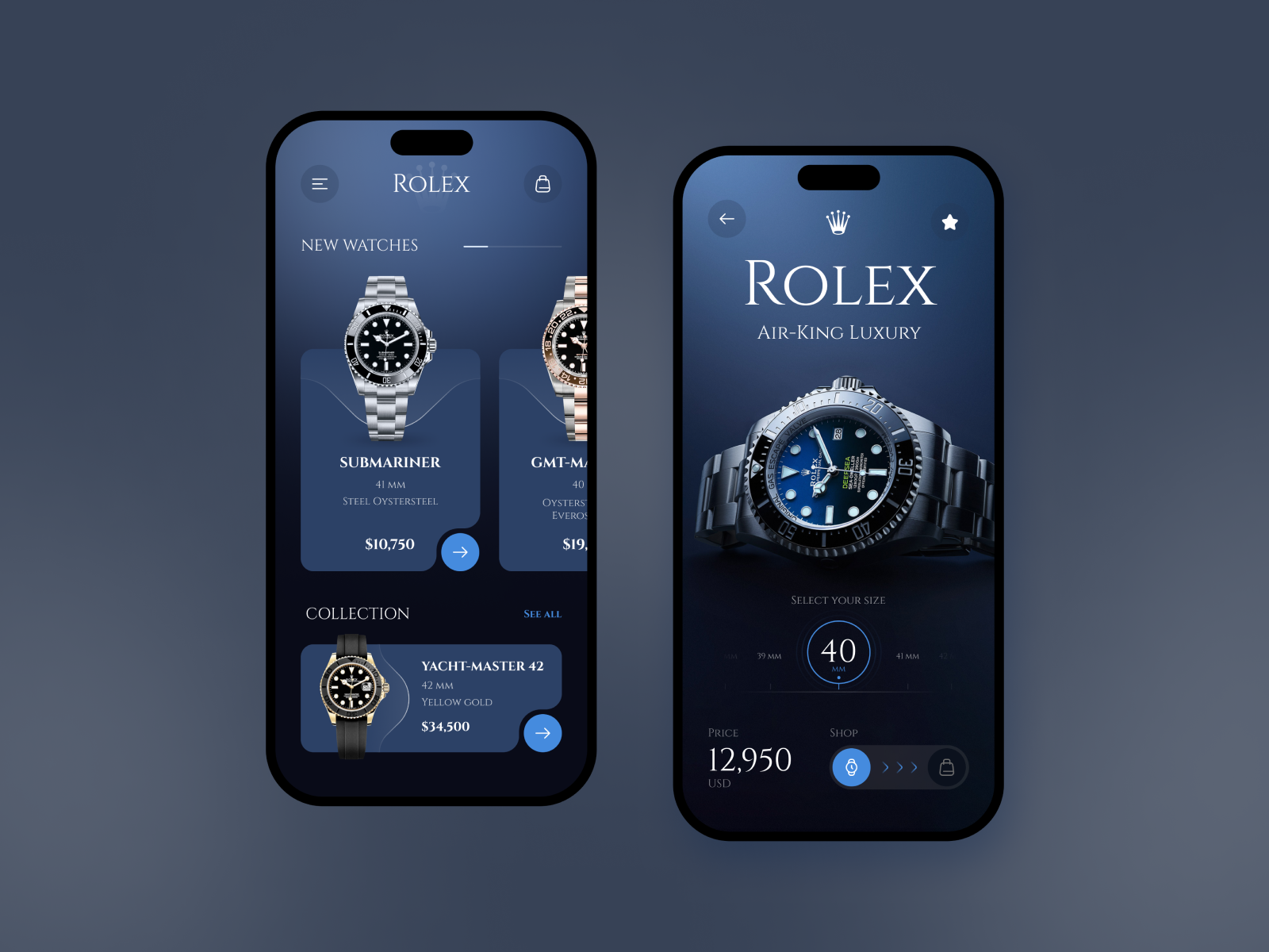 App Rolex by Angel Villanueva for Orizon UI UX Design Agency