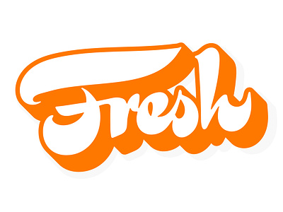 Fresh Typography amazing beautiful custom fresh freshness graphic design illustration lettering orange retro shadow type typography vintage weird white