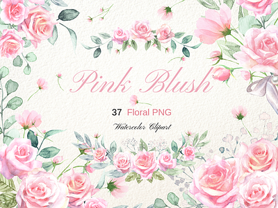 Watercolor Blush Floral Clipart aquerelle blush flowers floral floral illustration graphic elements hand drawn hand painted pink blush pink floral design pink flowers pink rose design rose illustration watercolor watercolor clipart watercolor elements watercolor floral watercolor flower watercolor flowers watercolor illustration watercolor rose