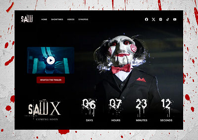 Daily UI #014 – Countdown Timer black challange cowntdown timer dailyui graphic design horror movie red saw