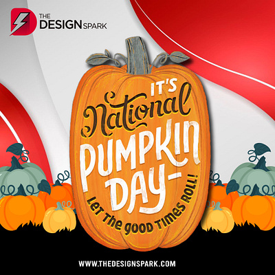 Happy National Pumpkin Day apparel branding design energy graphic design happy illustration logo merch national pumpkin pumpkin day pumpkins spark ui vector