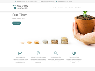Tidal Creek Capital Advisors Wealth Management Finance Website financial website design logo design web development wordpress design