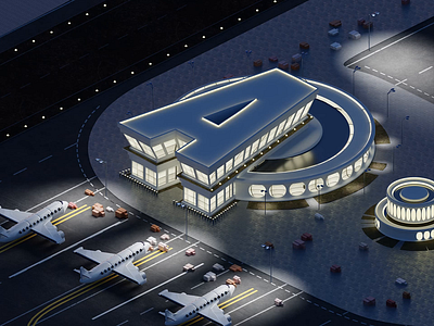 The bustling airport ✈️ 3d 3d animation 3d illustration 3d isometric advertising airplane airport animation architecture blender blender3d cg cgart cgi illustration isometric landscape motion motion graphics