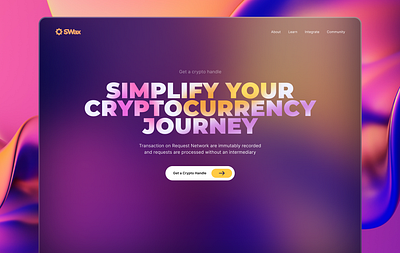 Crypto web design 3d design site ui ux webdesign