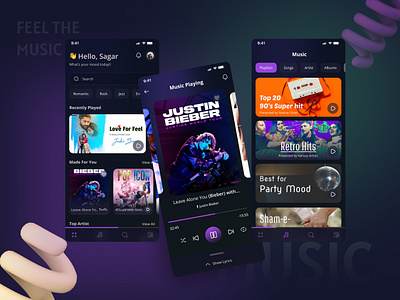 Music App Design app design figma music music app podcast app song app ui