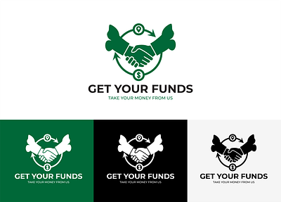 Get Your Funds Logo | Lost Money Finding Agency | DesignoFly back butterfly finding agency fund funding logo get your money green logo hand hand money logo hand shake logo handshake logo lost location lost money money agency money logo refunding