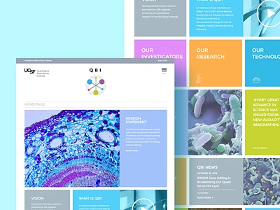 QBI / UCSF - Dynamic website branding medical product design qbi research ucsf ui ux website