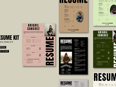 Resume Kit - Canva template canva template cover letter cv cv template graphic design resume kit resume template