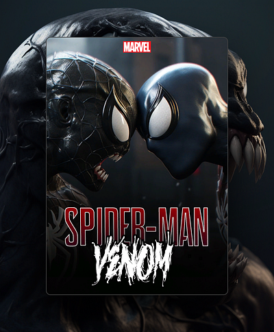 Venom, Marvel, Spider, Landing branding graphic design landing logo ui