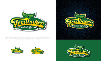 FoodBaker typography logo | Organic Food Logo design branding branding logo healthy food logo illustration leaf logo minimalistlogo modernlogo organic organic food logo