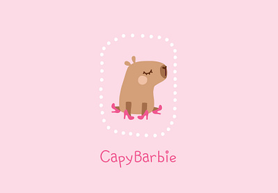 Cute capybara capybara barbie cute design illustration pink