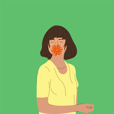 Kiss the flowers illustration