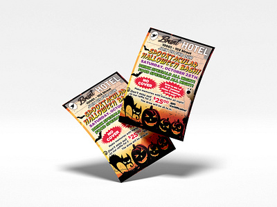 Spooky Poster | Halloween Flyer | Handout banner bat branding cartoon cat design flyer halloween handout horror illustration invitation logo october party poster pumpkin retro spooky ui