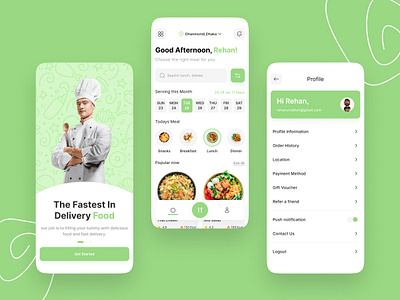 Food Catering Service Application - Internship Test branding catering service design doradesign doraicon figma food app graphic design illustration ios app ui itsrehanraihan mobile app design opacityauthor product design ui ui ux ux