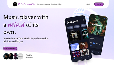 Brainwave music player intro onboarding product design ux web