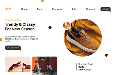 FUROR: A fashion website for lovely footwears design graphic design prototyping ui wireframe