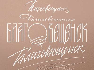 Благовещенск art calligraphy cyrillic design graphic design illustration lettering letters logo modern calligraphy typography