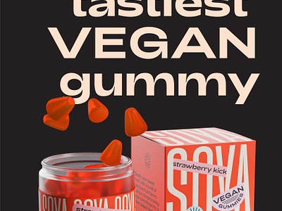 Soya gummy branding branding gummies packaging design vegan