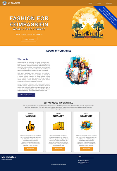 MyCharitee - Charity Web Design css design html js ui web