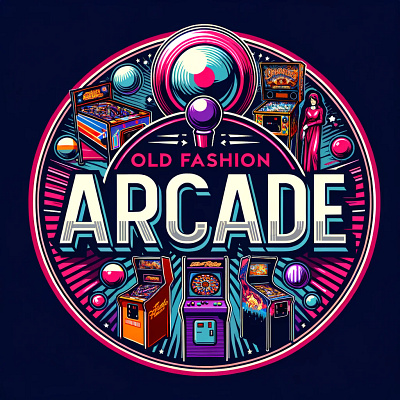 Old Fashion Arcade styled logo logo