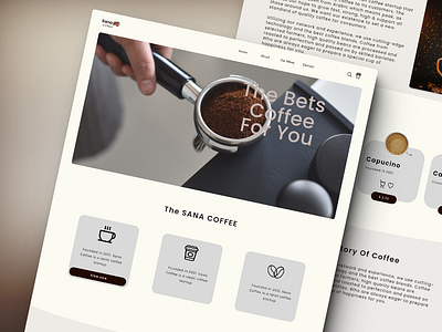 SanaCoffee-Landing Page animation branding graphic design logo ui