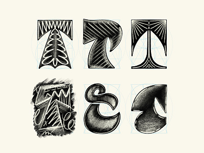 ✴ Six letters — T ✴ art drawing illustration letter lettering