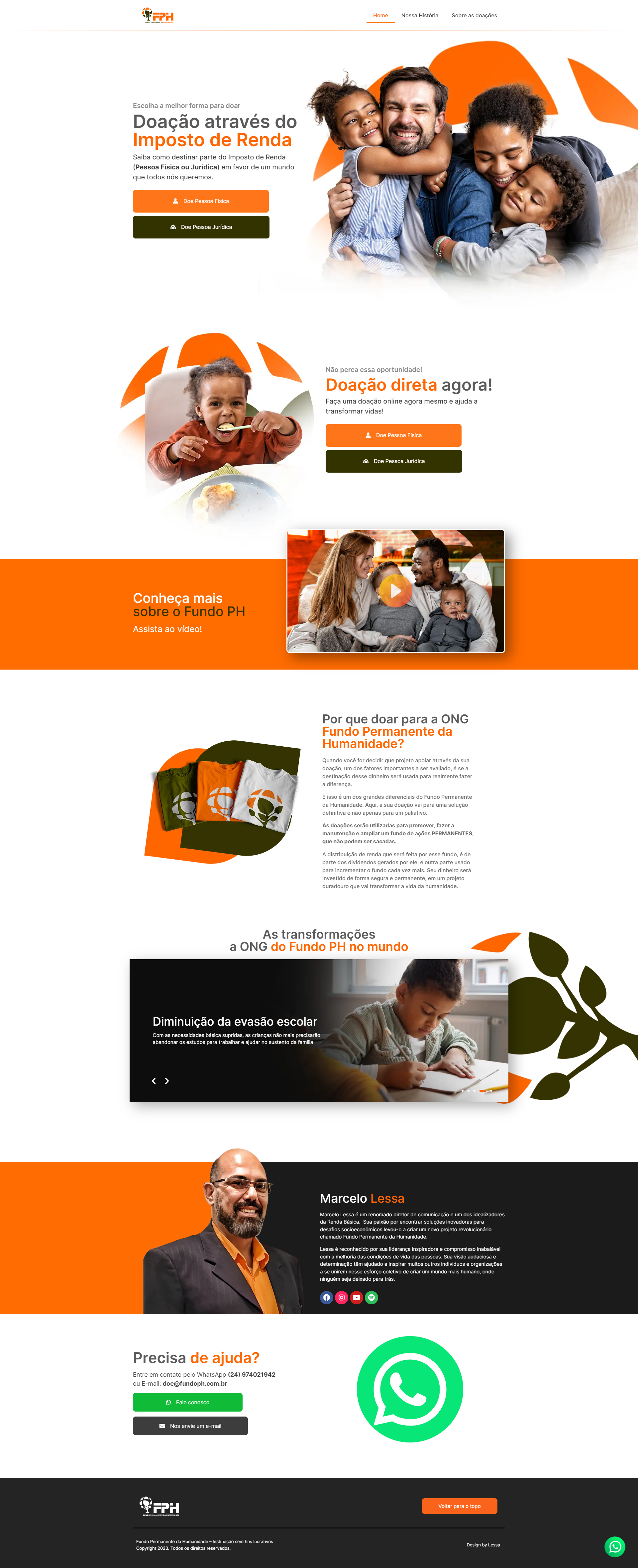 Landing Page - NGO/ONG elementor figma graphic design humanity landing page ngo one page sales page site ui uiux web design website wordpress