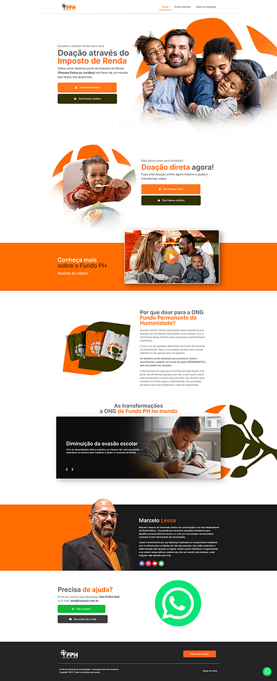 Landing Page - NGO/ONG elementor figma graphic design humanity landing page ngo one page sales page site ui uiux web design website wordpress