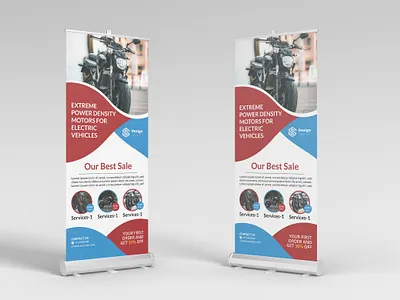 Roll up Banner Design Template art banner bick business creative design discount make mockup modern motion motor offer presentation print realstate rollup banner services template vertical
