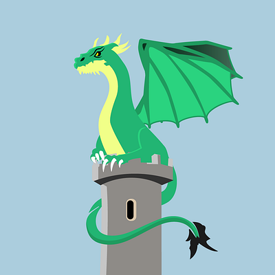 Dragon in tower animation dnd dragon dragons dungeons graphic design illustration logo motion graphics rpg vector