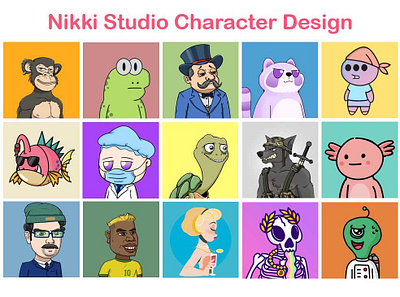 nft characters for 1k 5k 10k collection with metadata animation art branding design download free graphic design illustration