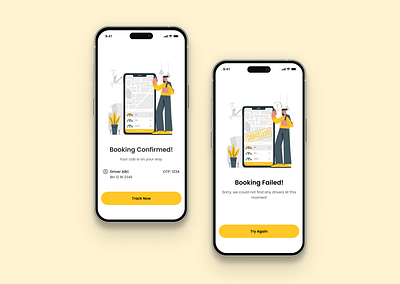 DailyUI 011 - Flash Message 100daysofui booking cancelled booking confirmed cab dailyui flash message ui