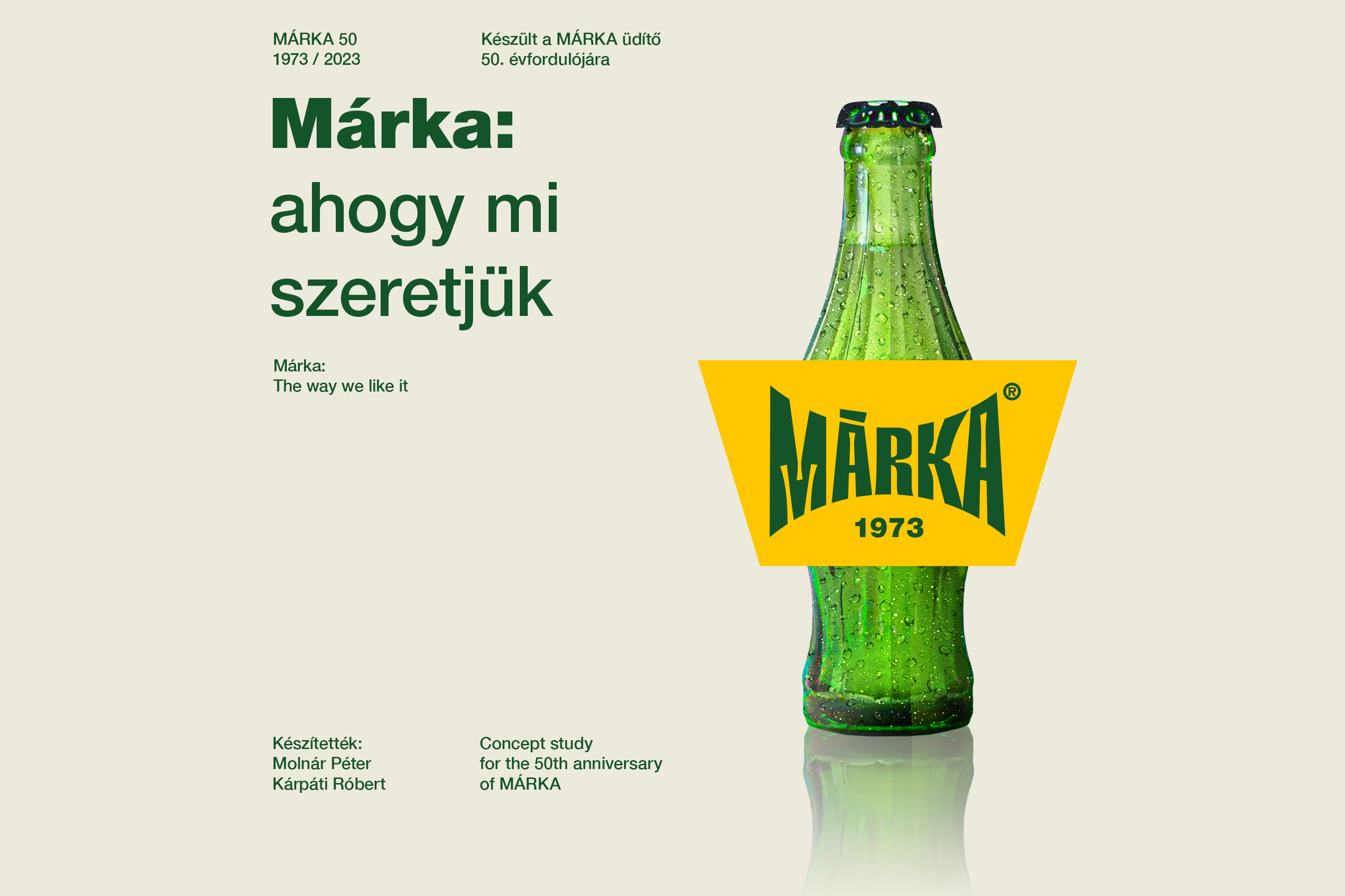 MÁRKA 50 brand identity brand renewal branding freshness logo update redesign retro soda soda bottle soda branding soft drink typography
