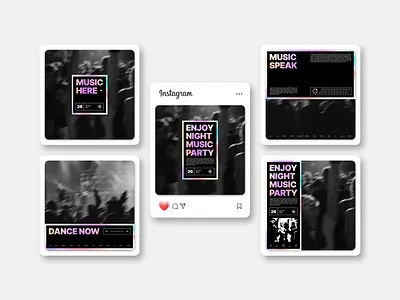 Holographic Instagram Post Template PSD free template holographic instagram ads instagram post instagram post template instagram stories instagram stories template instagram template music rave rave music rave poster social media post social media template