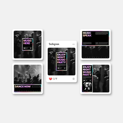 Holographic Instagram Post Template PSD free template holographic instagram ads instagram post instagram post template instagram stories instagram stories template instagram template music rave rave music rave poster social media post social media template