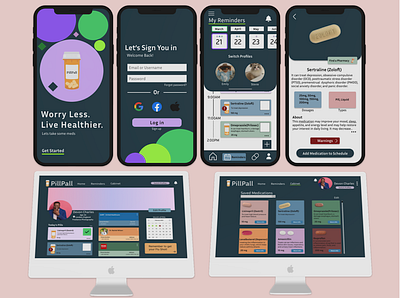 UX/UI Project: PillPall app graphic design responsive design social goods ui ux web design
