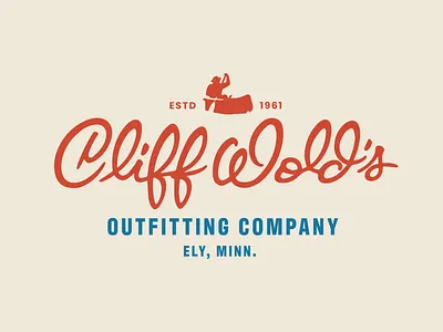Cliff Wold's Logo Concept brand branding bwca camping canoe ely fishing hiking illustration lake logo minnesota outdoors paddling