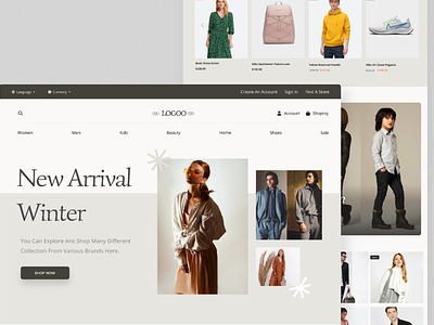 Ecommerce Website app design ecommerce fashion figma landing page ui uiux ux designer website design