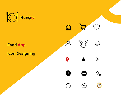 Food Delivery App Icon Set app branding design food food delivery graphic design icon illustration logo ui ux vector website