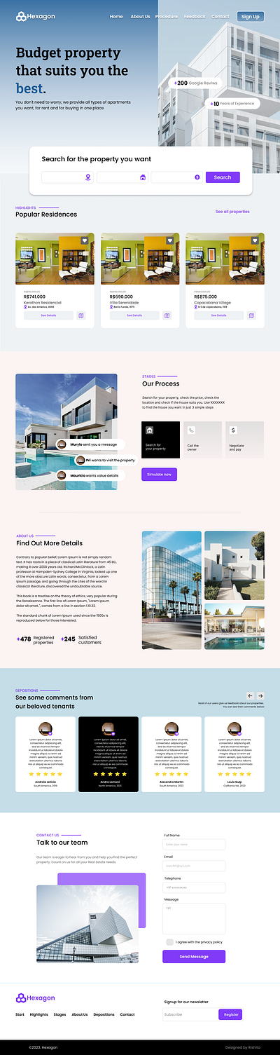 Hexagon- A Budget property branding graphic design product ui