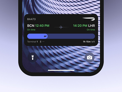 Live Activity for Flight Tracking App airline app b2c dark theme dynamic island flight flight live activity flight tracking ios ios live activity live activity mobile product design travel app ui ux