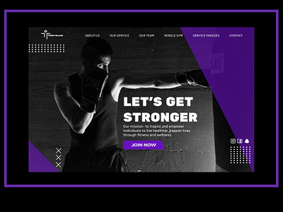 Versus-place for get stronger app black branding design gym sport violet web design