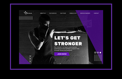 Versus-place for get stronger app black branding design gym sport violet web design