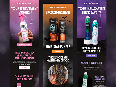 NYM - Halloween Campaigns creepy email email campaign email designs email template hair haircare halloween halloween email klaviyo mailchimp newsletter newsletter design spooky