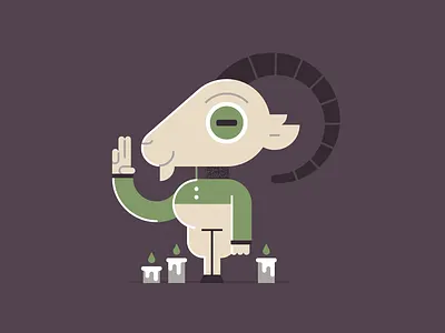 Baphomet autumn baphomet candles character design fall goat halloween holiday horn horror illustration occult october