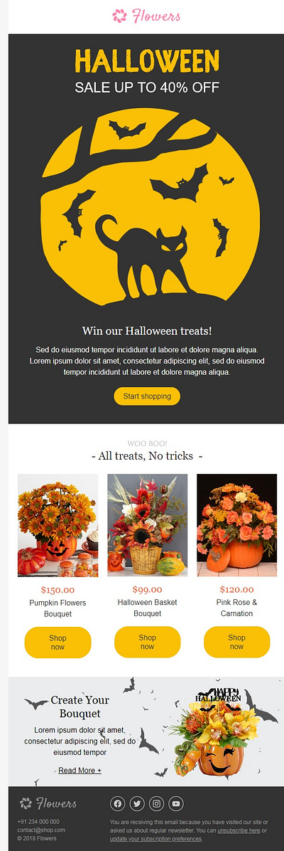 Halloween Email Template "Autumn Enchantment" for Gifts & Flower 3d animation branding design graphic design illustration logo motion graphics typography ui ux vector
