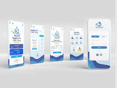 Mobile App - UI UX Design. EasyPani - Live Project! app design delivery app delivery service e commerce ui fast food figma design food food delivery fresh water hydration illustration mobile ui neumorphism online ordering product design ui design user experience ux design water app water delivery