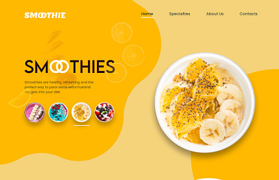 Landing Page Carousel Design For Smoothie brand animation carousel design food interactive design landing page ui ux