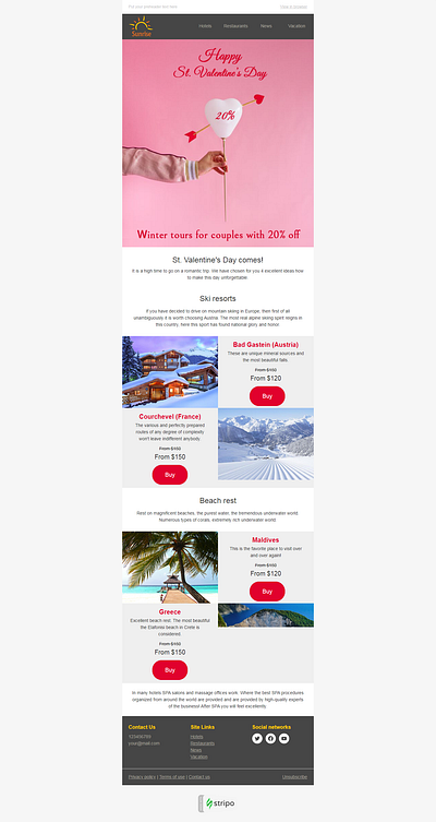 Email Template "Winter Adventure" for Tourism industry 3d animation branding design graphic design illustration logo motion graphics ux vector