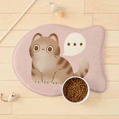 No Thoughts Just Cat animals cat cat mat cat products cats digital illustration kitty meow no thoughts pets procreate product design
